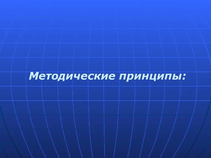 Методические принципы: