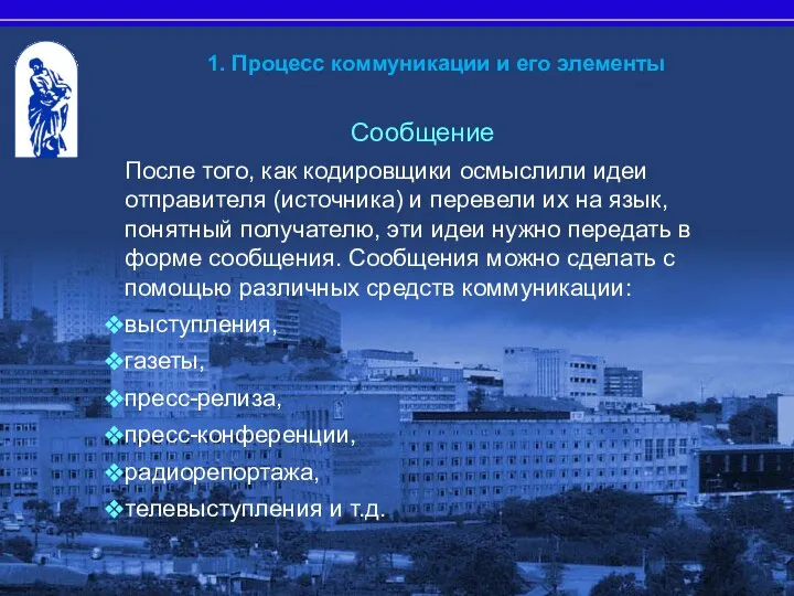 Сообщение После того, как кодировщики осмыслили идеи отправителя (источника) и перевели