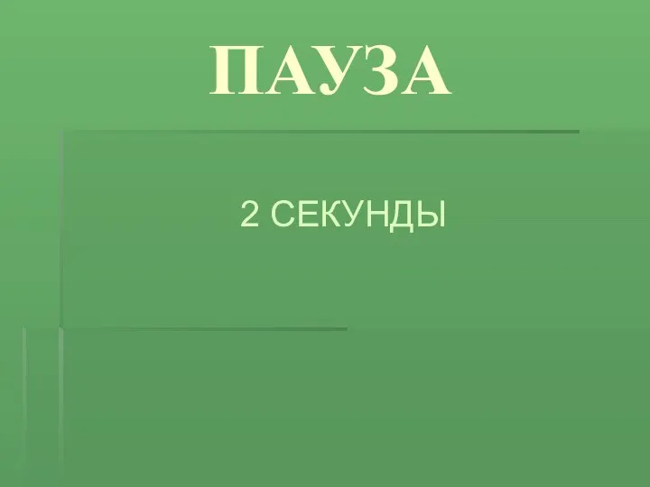 ПАУЗА 2 СЕКУНДЫ