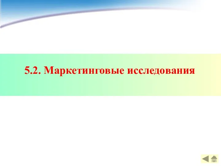 5.2. Маркетинговые исследования