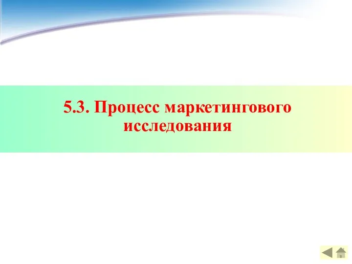 5.3. Процесс маркетингового исследования