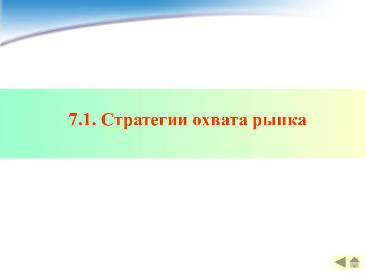 7.1. Стратегии охвата рынка