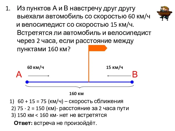 Из пунктов А и В навстречу друг другу выехали автомобиль со