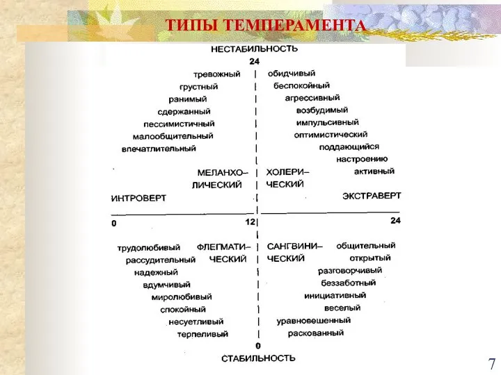 ТИПЫ ТЕМПЕРАМЕНТА