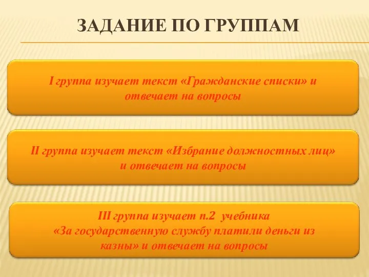 ЗАДАНИЕ ПО ГРУППАМ