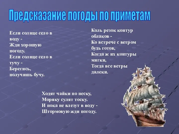 Предсказание погоды по приметам Если солнце село в воду - Жди