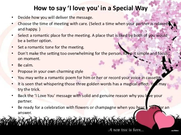 How to say ‘I love you' in a Special Way Decide