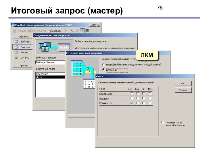 Итоговый запрос (мастер) ЛКМ