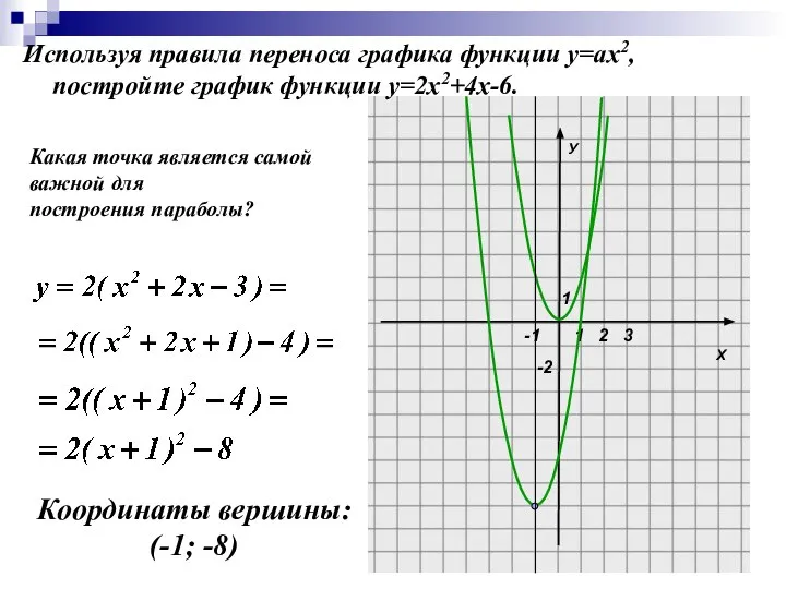 Х У 1 1 -2 2 3 -1 Используя правила переноса