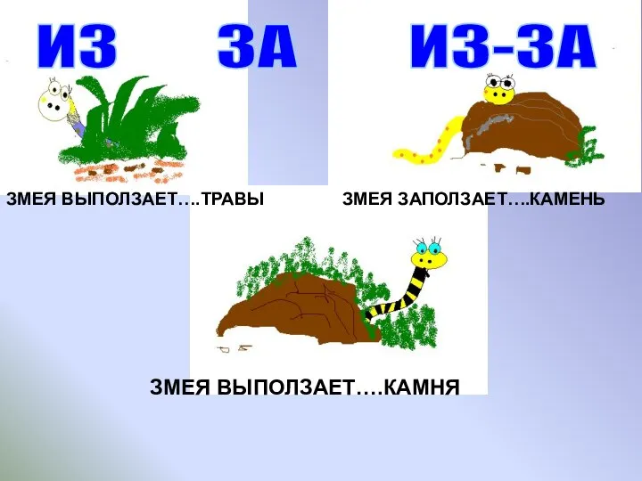 ЗМЕЯ ВЫПОЛЗАЕТ….ТРАВЫ ЗМЕЯ ВЫПОЛЗАЕТ….КАМНЯ ЗМЕЯ ЗАПОЛЗАЕТ….КАМЕНЬ ИЗ ЗА ИЗ-ЗА