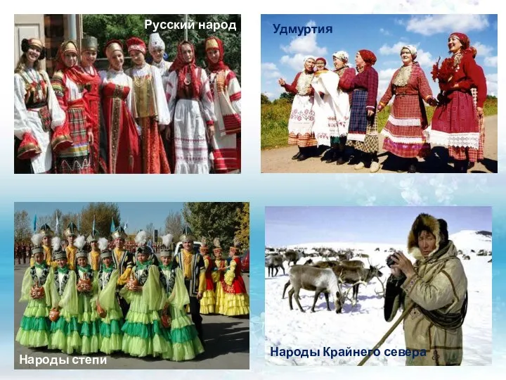 Народы Крайнего севера Удмуртия Народы степи Русский народ