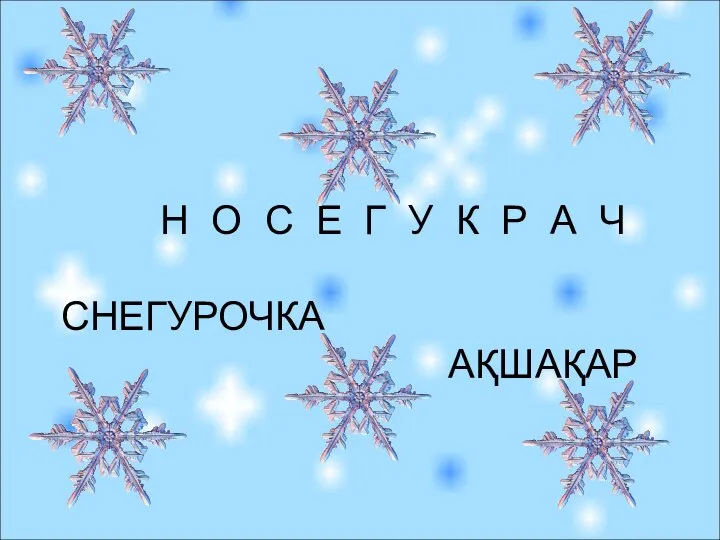 Н О С Е Г У К Р А Ч СНЕГУРОЧКА АҚШАҚАР