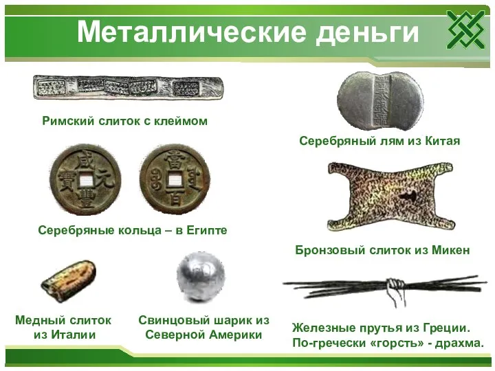 Металлические деньги Римский слиток с клеймом Серебряные кольца – в Египте