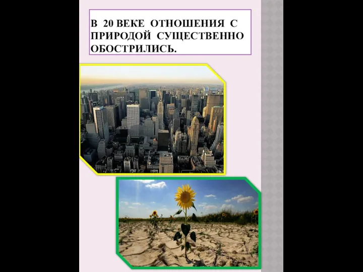 В 20 веке отношения с природой существенно обострились.