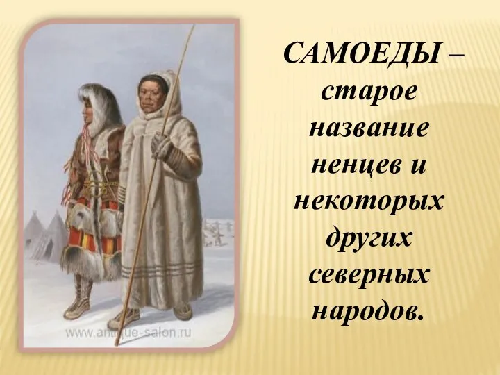 САМОЕДЫ – старое название ненцев и некоторых других северных народов.