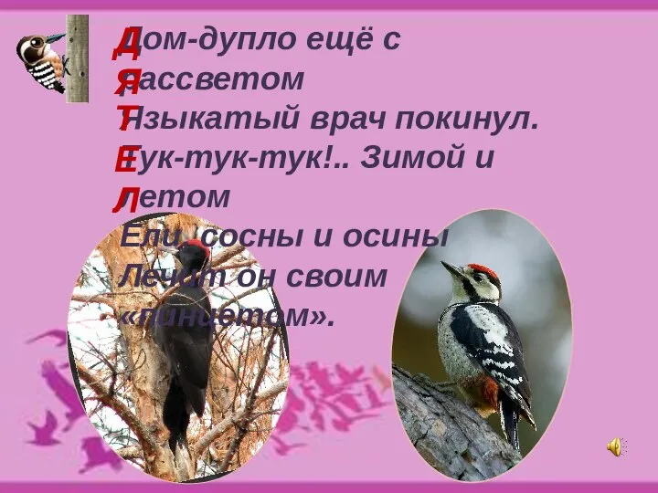 Дом-дупло ещё с рассветом Языкатый врач покинул. Тук-тук-тук!.. Зимой и летом