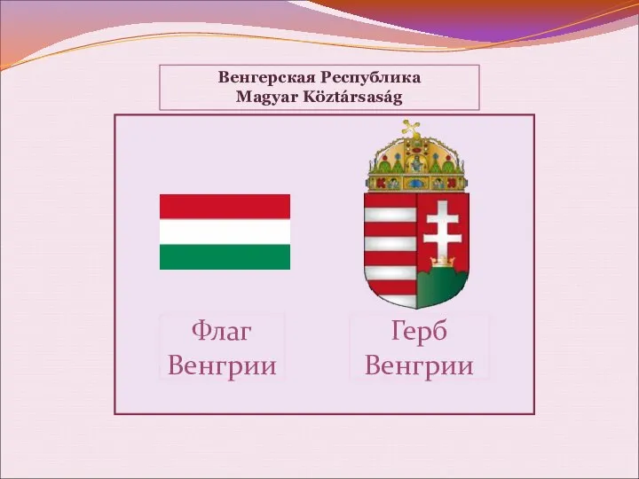 Венгерская Республика Magyar Köztársaság Флаг Венгрии Герб Венгрии