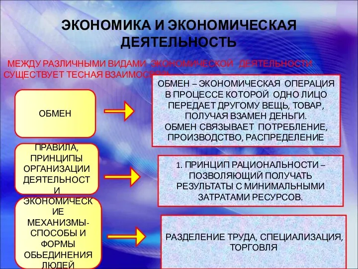 ЭКОНОМИКА И ЭКОНОМИЧЕСКАЯ ДЕЯТЕЛЬНОСТЬ МЕЖДУ РАЗЛИЧНЫМИ ВИДАМИ ЭКОНОМИЧЕСКОЙ ДЕЯТЕЛЬНОСТИ СУЩЕСТВУЕТ ТЕСНАЯ