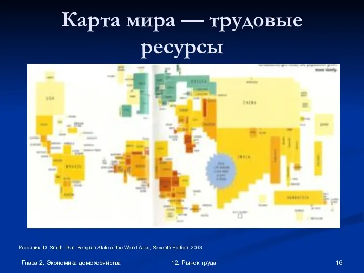 Глава 2. Экономика домохозяйства 12. Рынок труда Карта мира — трудовые