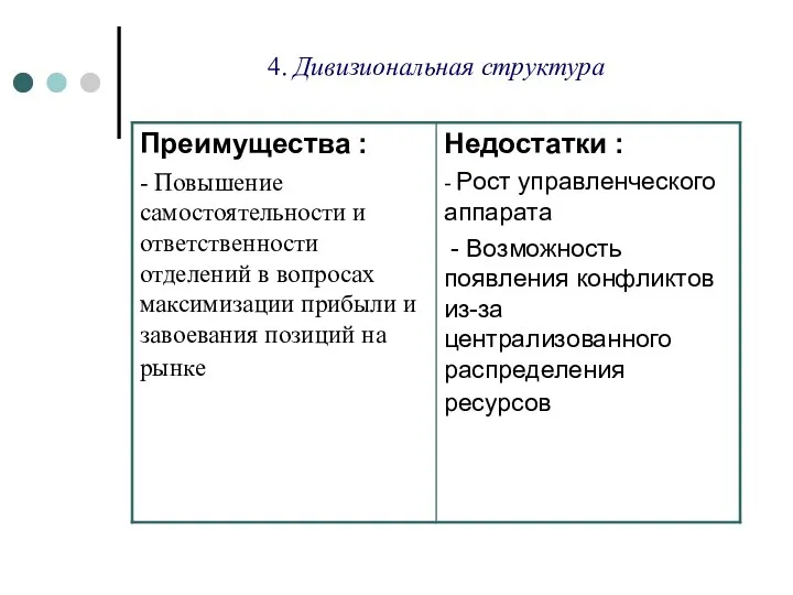 4. Дивизиональная структура