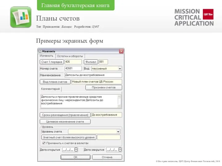 Примеры экранных форм © Все права защищены, ЦФТ (Центр Финансовых Технологий),