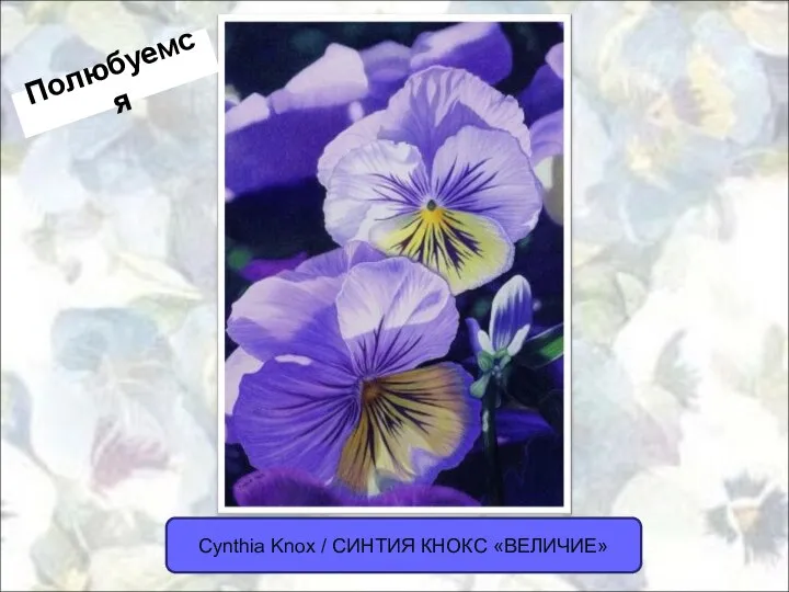 Cynthia Knox / СИНТИЯ КНОКС «ВЕЛИЧИЕ» Полюбуемся