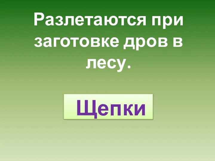 Разлетаются при заготовке дров в лесу. Щепки