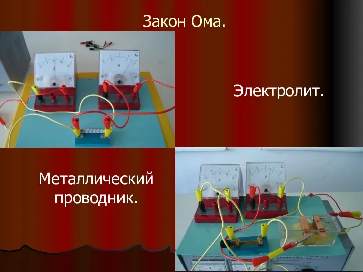 Закон Ома. Металлический проводник. Электролит.