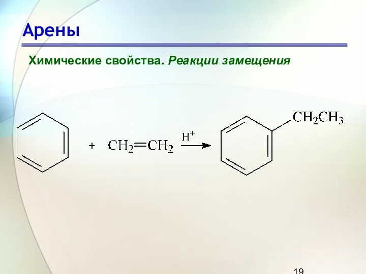 Арены Химические свойства. Реакции замещения