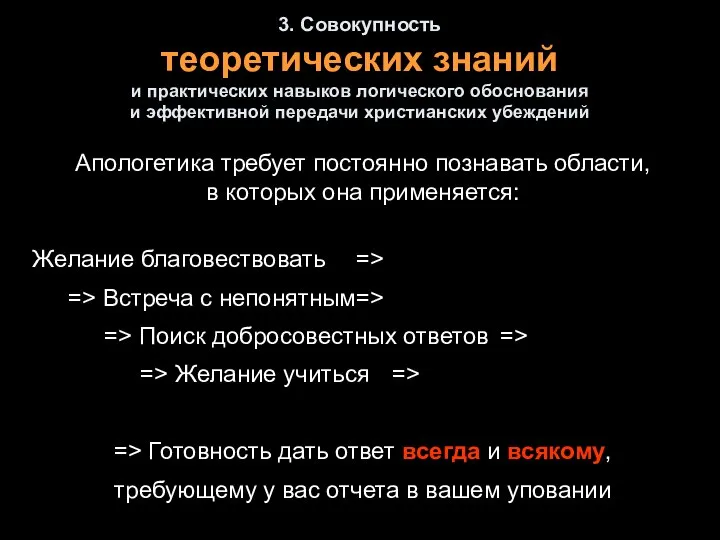 3. Совокупность теоретических знаний и практических навыков логического обоснования и эффективной