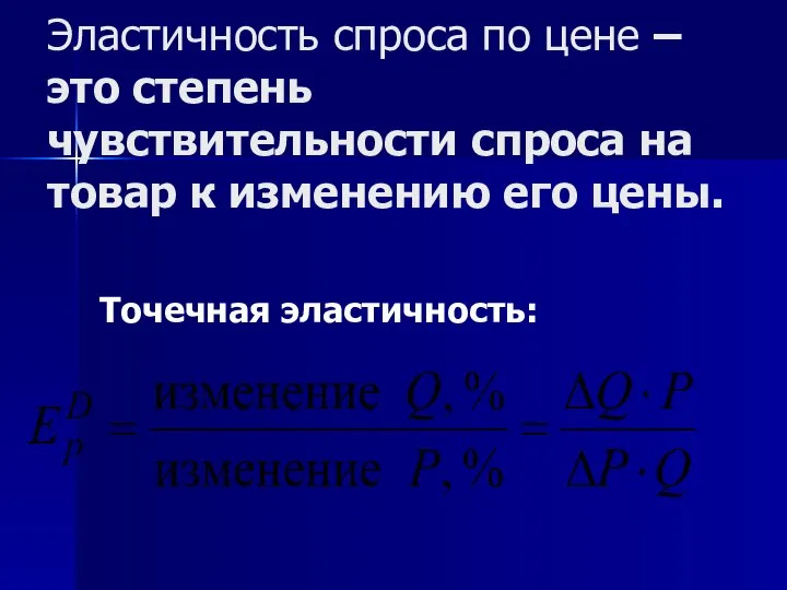 Эластичность спроса по цене – это степень чувствительности спроса на товар