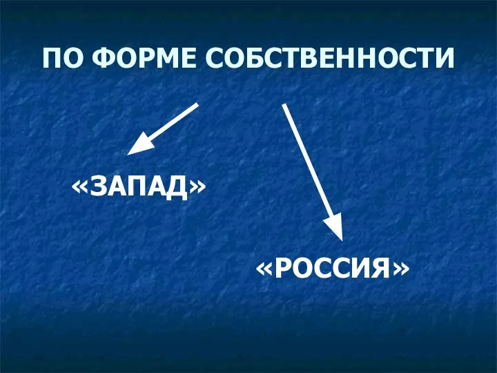 ПО ФОРМЕ СОБСТВЕННОСТИ «ЗАПАД» «РОССИЯ»