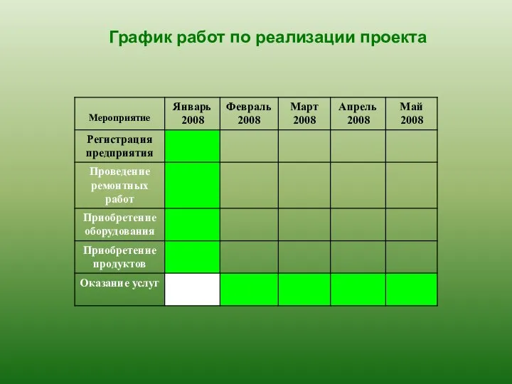 График работ по реализации проекта