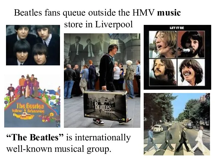 Beatles fans queue outside the HMV music store in Liverpool “The