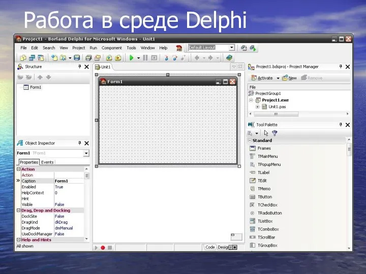 Работа в среде Delphi