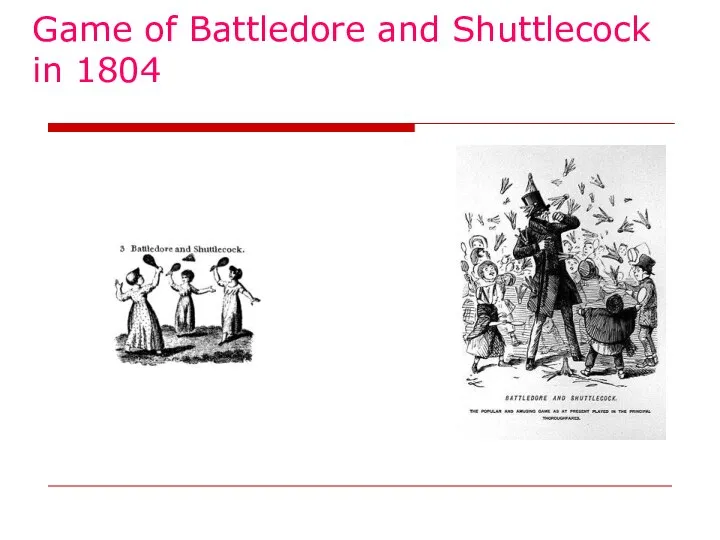 Game of Battledore and Shuttlecock in 1804