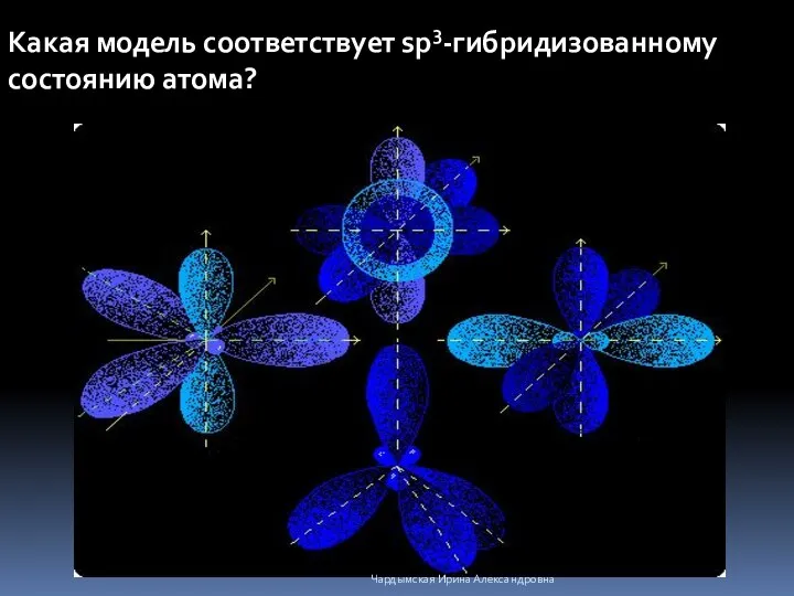 Какая модель соответствует sp3-гибридизованному состоянию атома? Чардымская Ирина Александровна