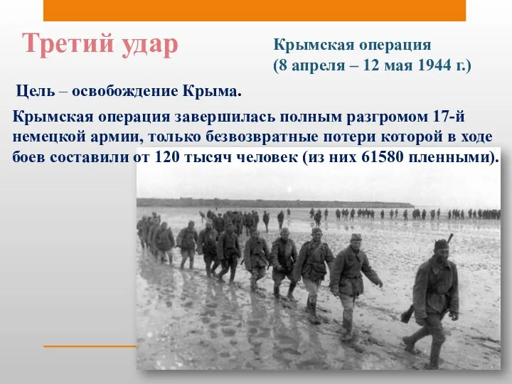Третий удар Крымская операция (8 апреля – 12 мая 1944 г.)