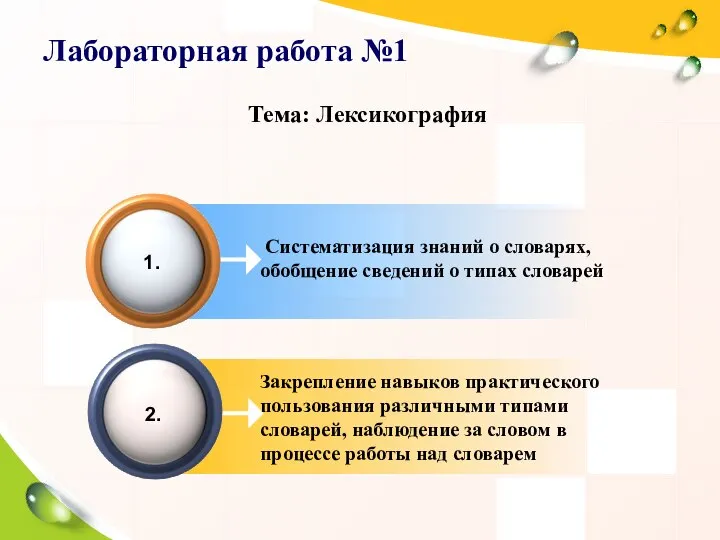 Систематизация знаний о словарях, обобщение сведений о типах словарей Лабораторная работа