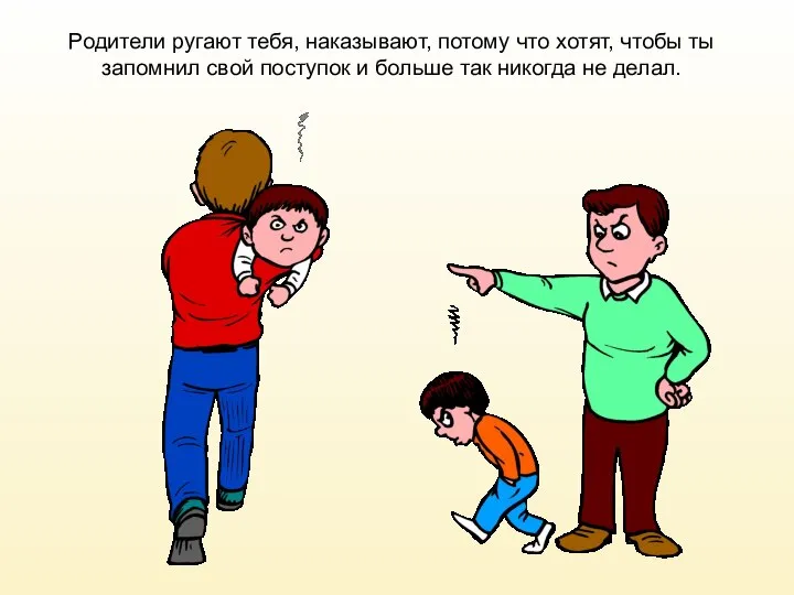 Родители ругают тебя, наказывают, потому что хотят, чтобы ты запомнил свой