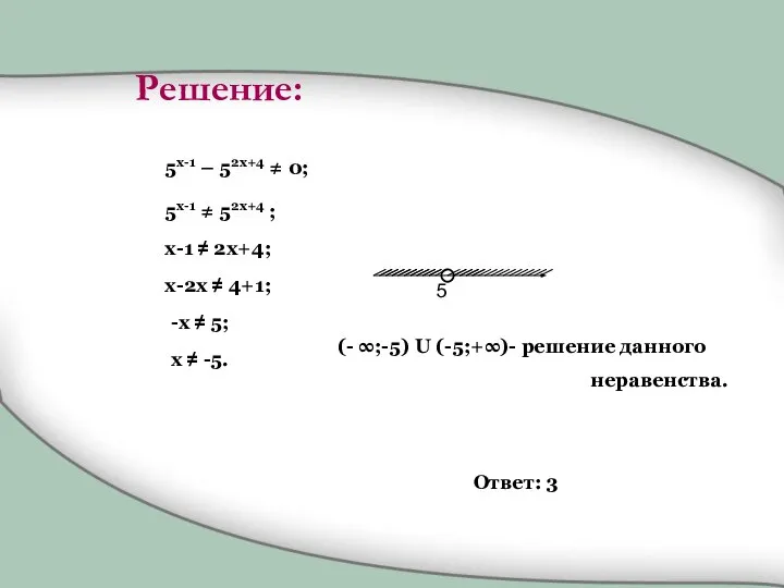 5x-1 – 52x+4 ≠ 0; 5x-1 ≠ 52x+4 ; x-1 ≠