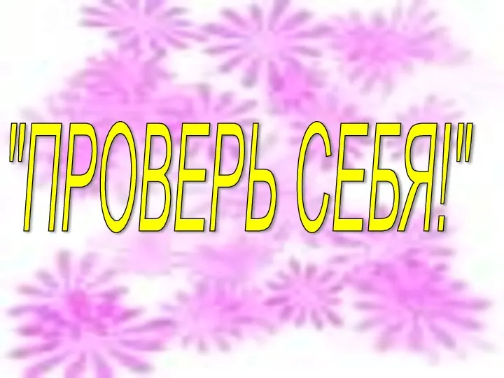 "ПРОВЕРЬ СЕБЯ!"