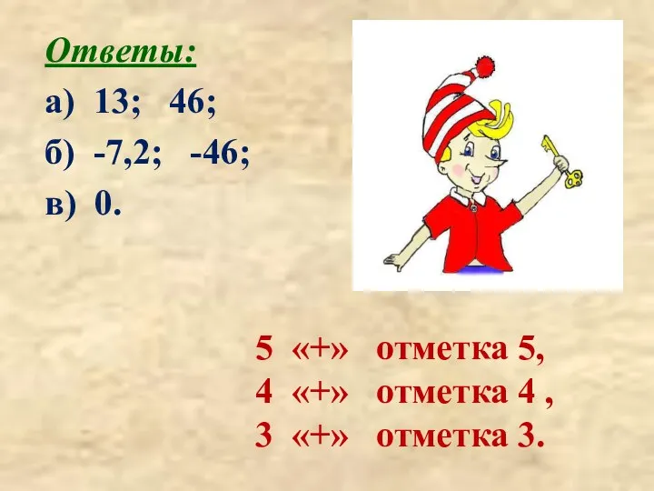 5 «+» отметка 5, 4 «+» отметка 4 , 3 «+»