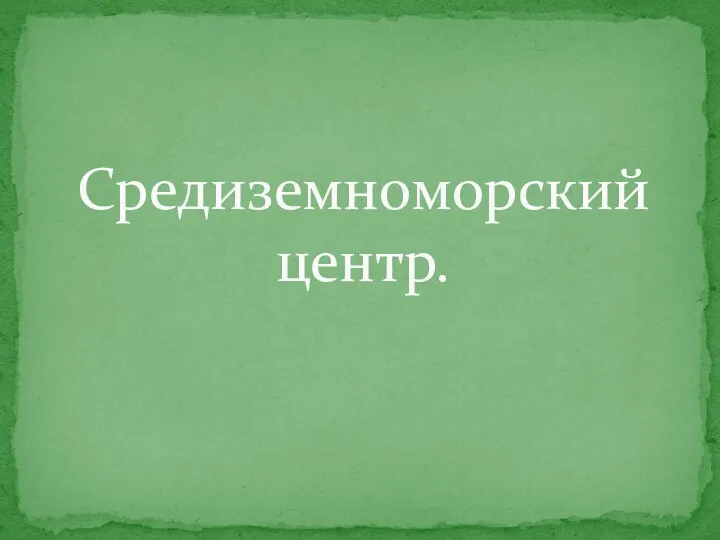 Средиземноморский центр.