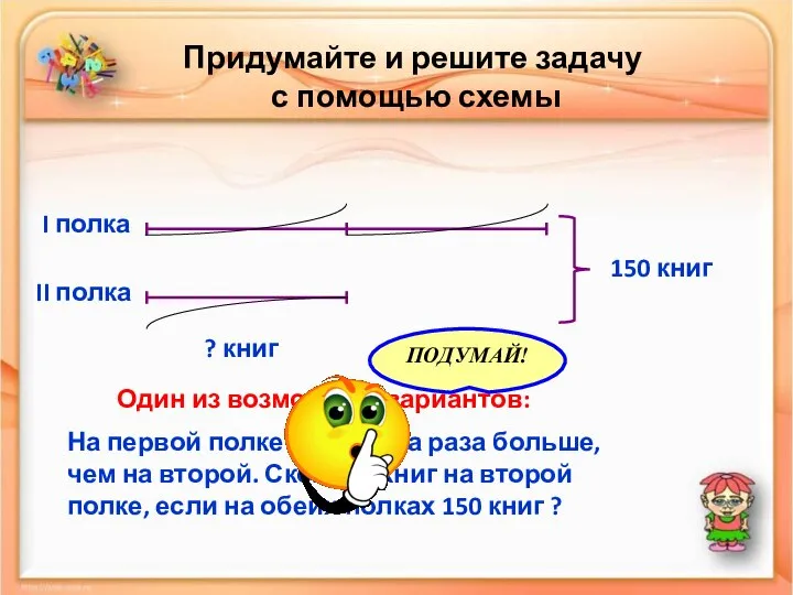 Придумайте и решите задачу с помощью схемы I полка II полка