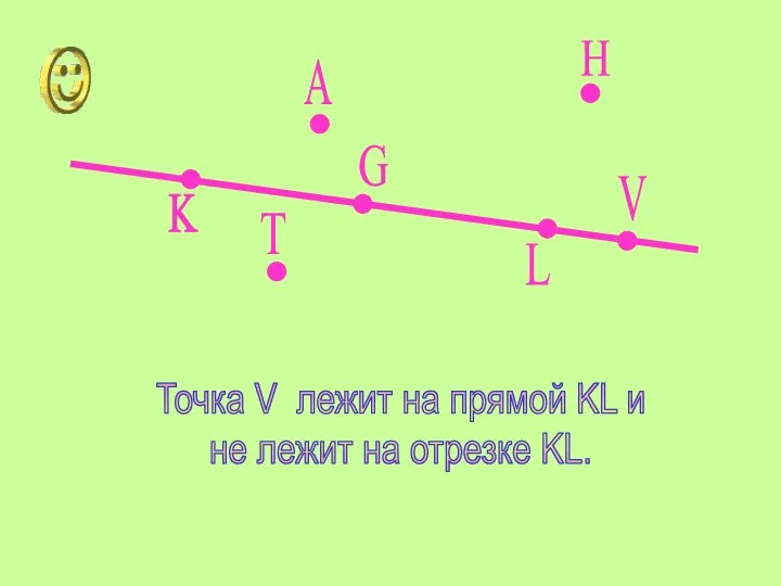 K L A V G H T Точка V лежит на