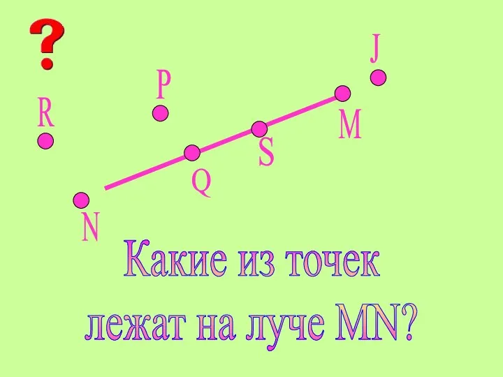 M N S Q P J R Какие из точек лежат на луче MN?