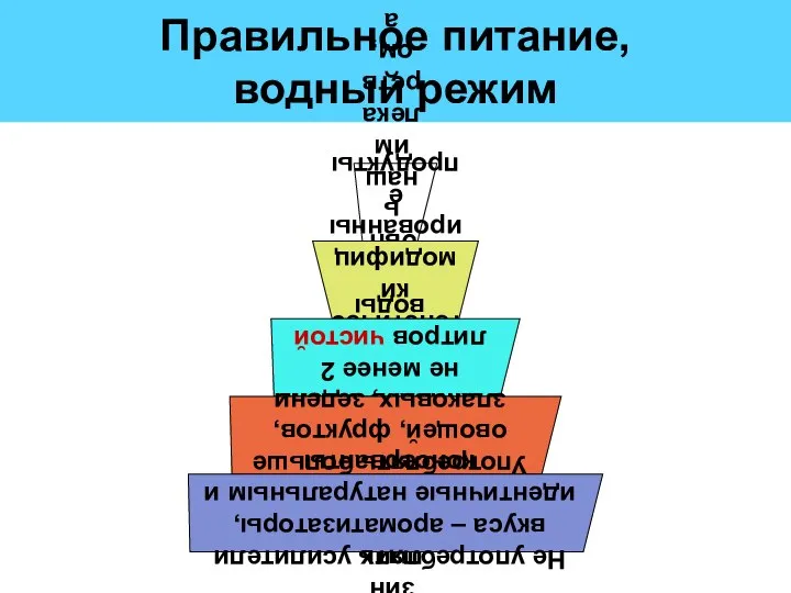 Правильное питание, водный режим