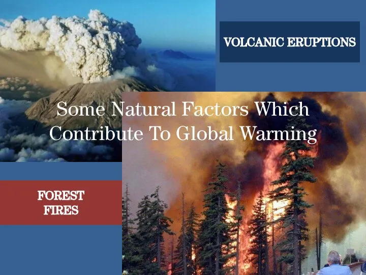 Some Natural Factors Which Contribute To Global Warming VOLCANIC ERUPTIONS FOREST FIRES