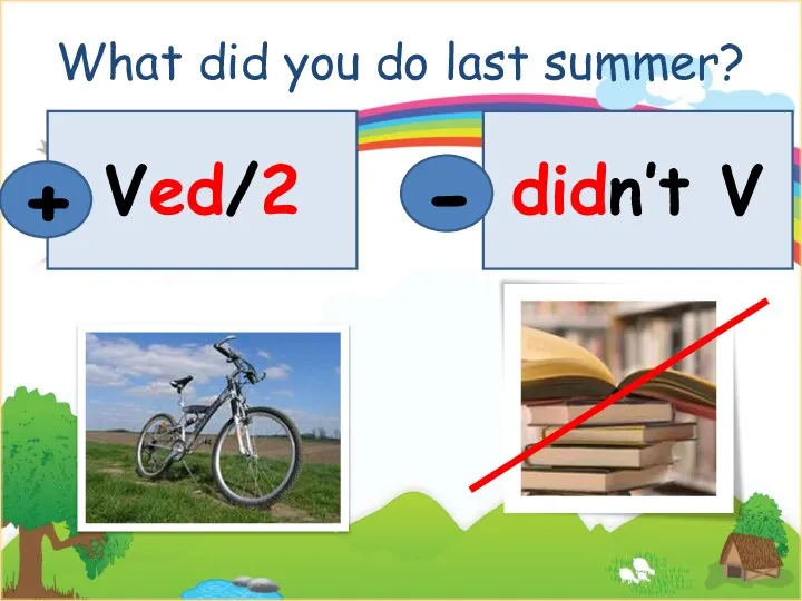 What did you do last summer? Ved/2 + didn’t V -